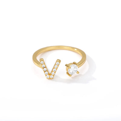 Zircon Initial Letter Ring