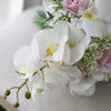Real Look Luxury Bridal Bouquet White Orchids & Pink Roses
