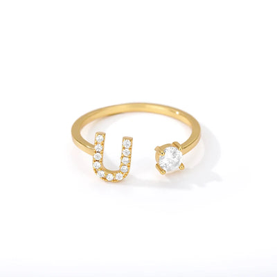 Zircon Initial Letter Ring