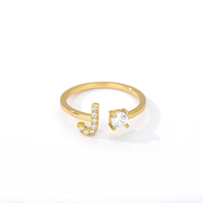 Zircon Initial Letter Ring