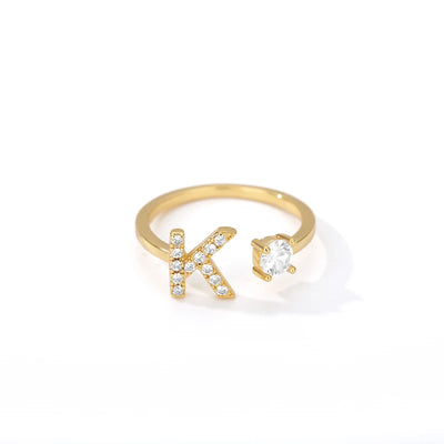 Zircon Initial Letter Ring