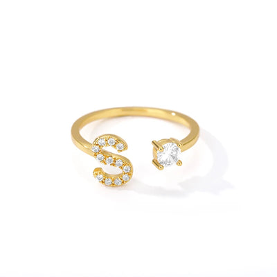 Zircon Initial Letter Ring