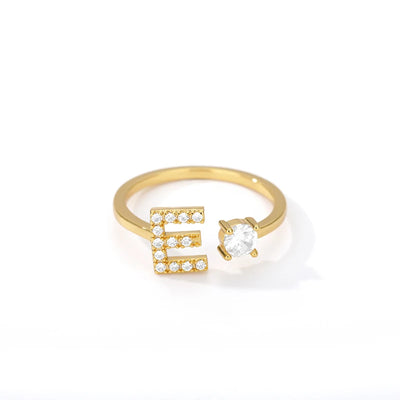 Zircon Initial Letter Ring
