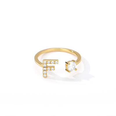 Zircon Initial Letter Ring