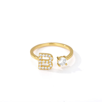 Zircon Initial Letter Ring