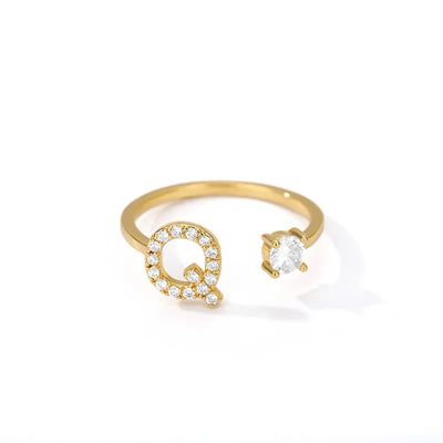 Zircon Initial Letter Ring