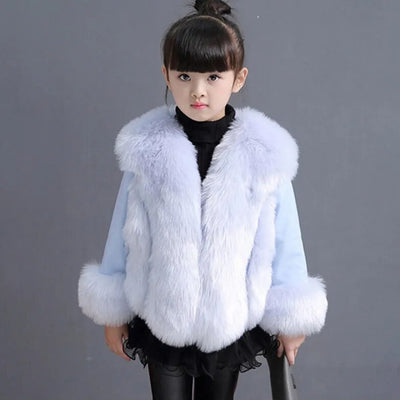 Girls' Winter Glamour Faux Fur Jacket