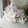 DIY Real Look Luxury Bridal Bouquet White Orchids & Pink Roses