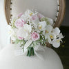 DIY Real Look Luxury Bridal Bouquet White Orchids & Pink Roses for wedding