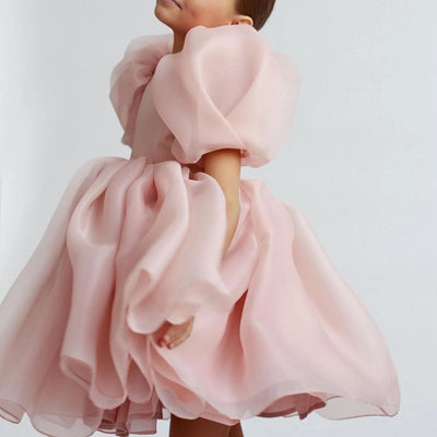 Enchanted Princess Pink Tulle Tutu Dress Side View