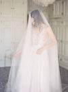 Elegance Unveiled: Two-Tier Cathedral Bridal Veil with Long Blusher