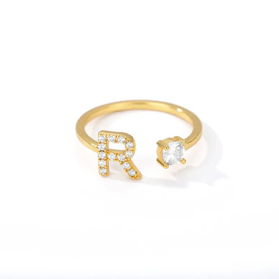Zircon Initial Letter Ring