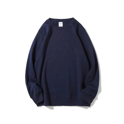 Navy blue sweatshirt on a white background