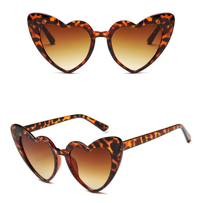 Stylish heart-shaped sunglasses leopard