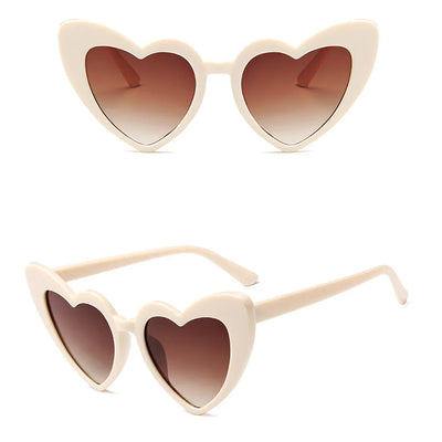 Stylish heart-shaped sunglasses beige