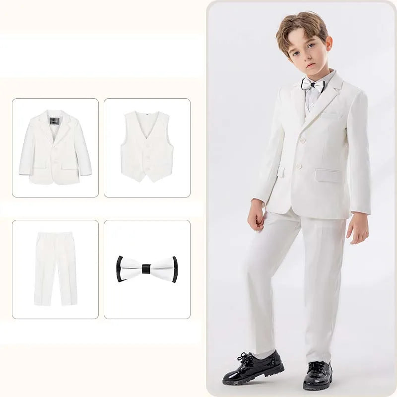 Timeless White Wedding Boys Suit Set