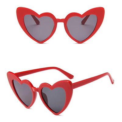 Stylish heart-shaped sunglasses red