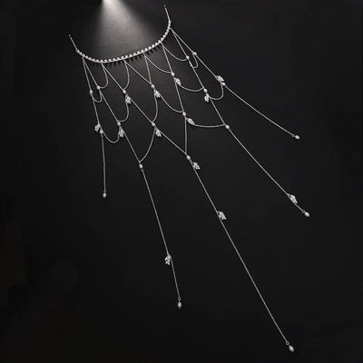 Cascading Pearl Bridal Head Chain