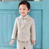 Timeless Beige Plaid Boys Suit Set