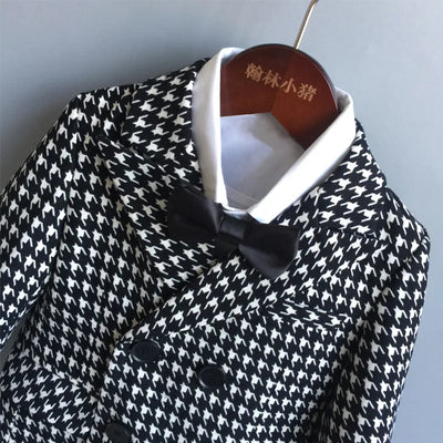 Boys Formal Houndstooth Blazer Suit Set