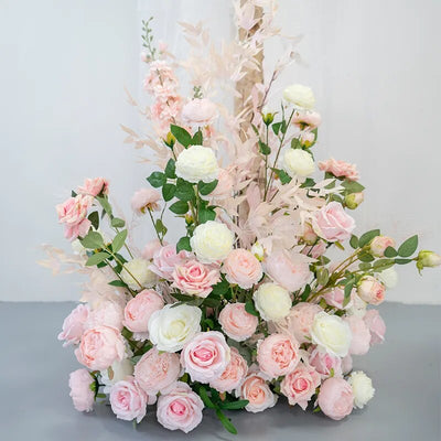 DIY Real Look Pink Wedding Flower Arrangement for the floor