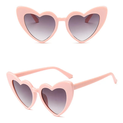 Stylish heart-shaped sunglasses pink and grey