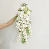 DIY Real Look Cascading White Orchid Bridal Bouquet