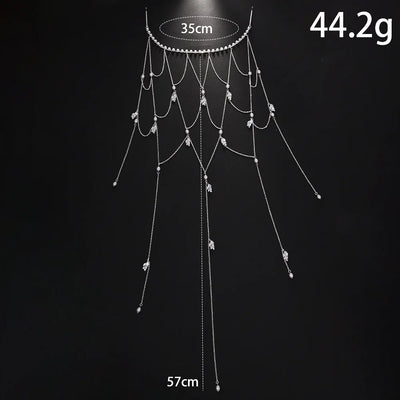 Cascading Pearl Bridal Head Chain