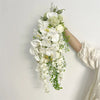 DIY Real Look Cascading White Orchid Bridal Bouquet