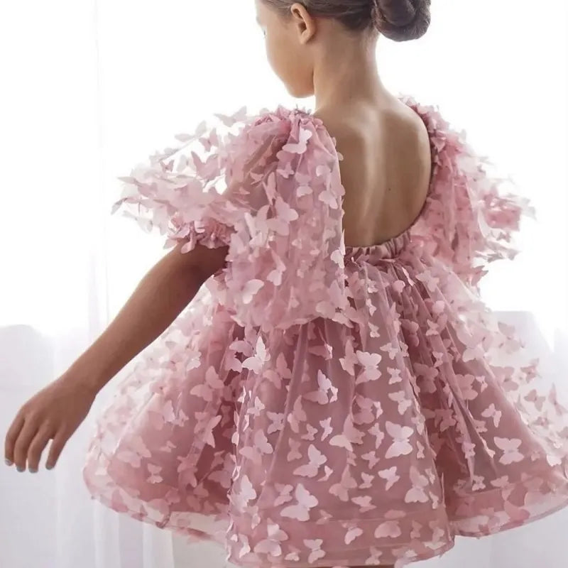 Girls' Princess Butterfly Tutu Dress Flower Girl