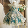 Golden Lace Princess Flower Girl Dress