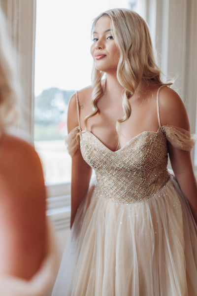 off the shoulder wedding dress nz