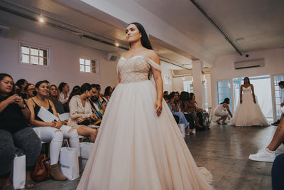 off the shoulder wedding dress