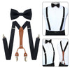 Formal Black Bowtie & Suspenders Set