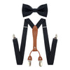 Formal Black Bowtie & Suspenders Set