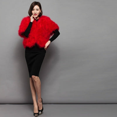 Womens Natural Ostrich Feather Jacket