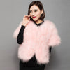 Womens Natural Ostrich Feather Jacket