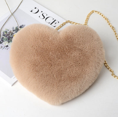 Plush Love Heart Evening Bag