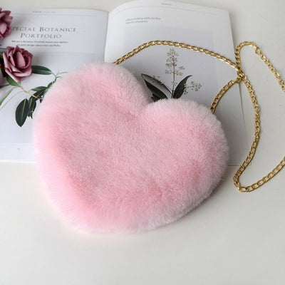 Plush Love Heart Evening Bag