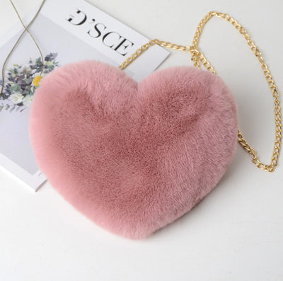 Plush Love Heart Evening Bag