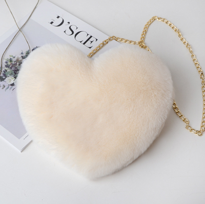 Plush Love Heart Evening Bag