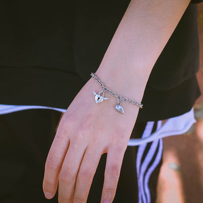 Lock & Key Angel Heart Charm Bracelet