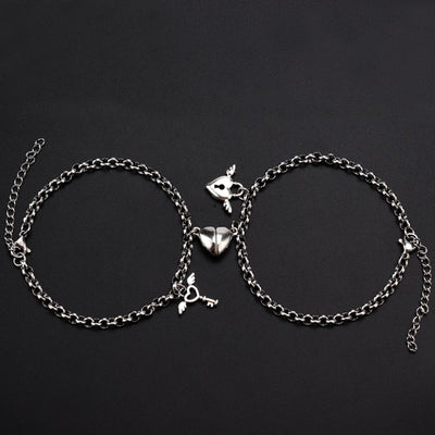 Lock & Key Angel Heart Charm Bracelet