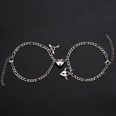 Lock & Key Angel Heart Charm Bracelet