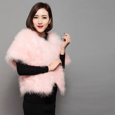 Womens Natural Ostrich Feather Jacket