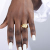 Gold Goth Initial Signet Ring