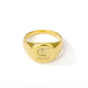 Gold Goth Initial Signet Ring