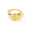 Gold Goth Initial Signet Ring