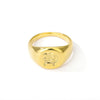 Gold Goth Initial Signet Ring