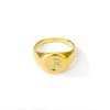 Gold Goth Initial Signet Ring